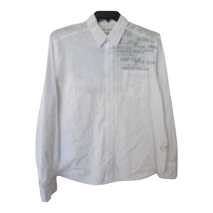 DKNY Men's White Long Sleeve City Of Jeans Shirt SIZE L